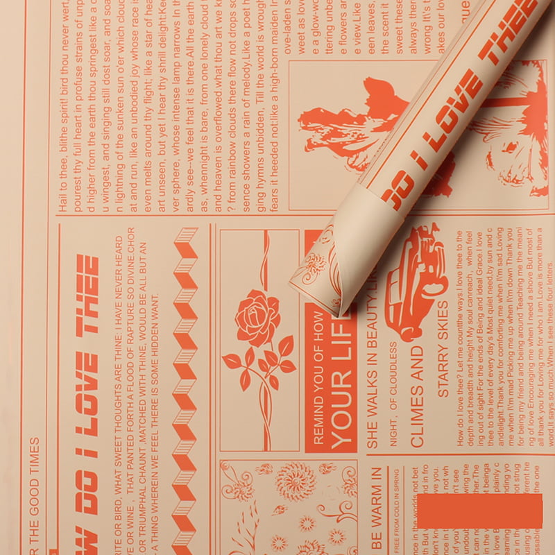 MYHC-21 Retro papir za zamatanje cvijeća od kravlje kože u novinskom stilu