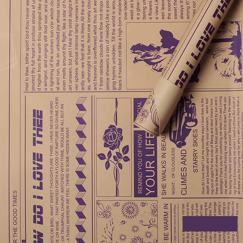 MYHC-21 Retro papir za zamatanje cvijeća od kravlje kože u novinskom stilu
