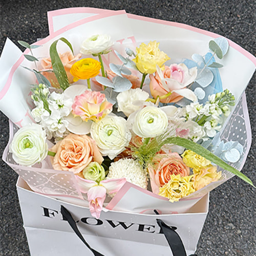 Smooth texture flower wrapping paper
