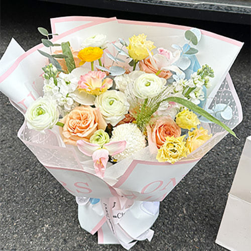 Smooth texture flower wrapping paper