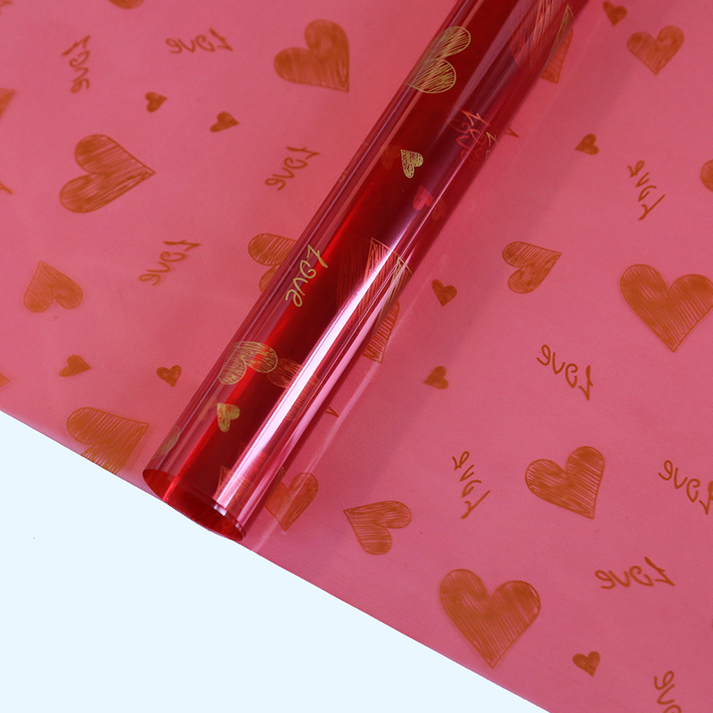 Papir za pakiranje s cvjetnim dizajnom ljubavi, vodootporan, podebljan, jednostrano obložen