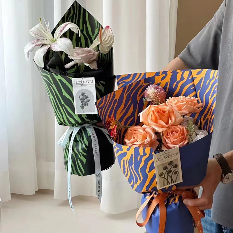 Papir za zamatanje cvijeća sa zebra printom u šest boja